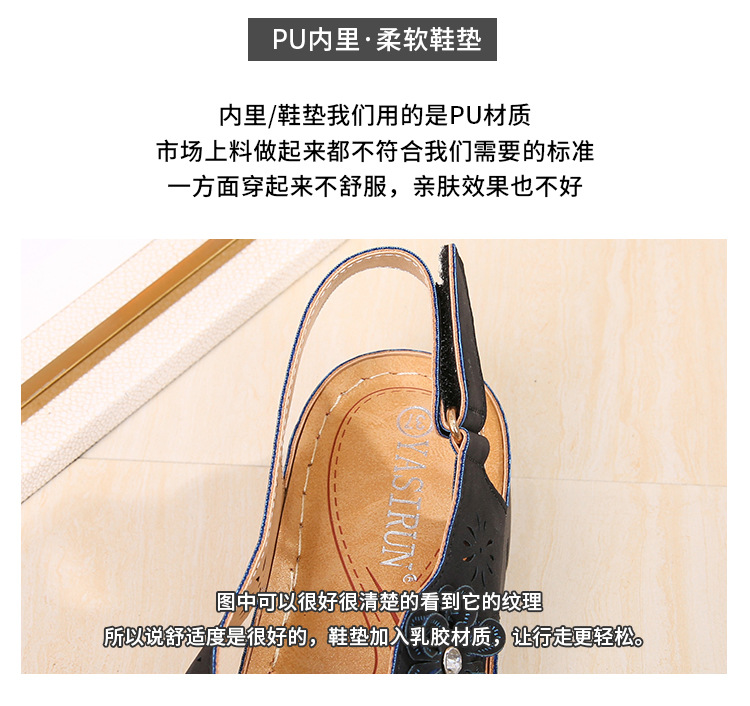 Cross-border best-selling women's sandals, 2021 new summer flower-patterned women's sandals from Europe and America, direct sales from foreign trade women's shoes manufacturer undefined