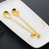 Coffee golden spoon stainless steel, enamel, high quality mixing stick, gift box, internet celebrity, wholesale