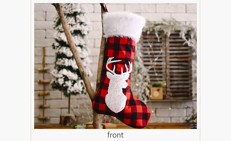 Red And Black Plaid Christmas Socks Tree Pendant display picture 3