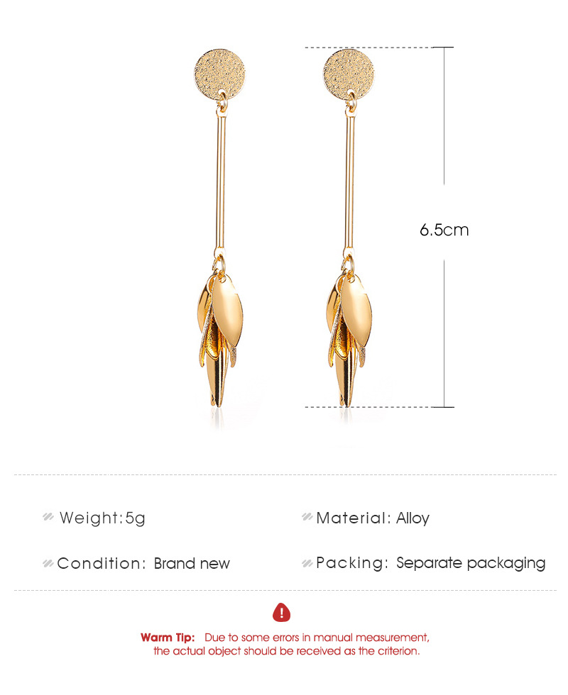 Long Fringed Earrings Retro Frosted Leaves Earrings Personality Cold Temperament Wild Earrings Wholesale Nihaojewelry display picture 1