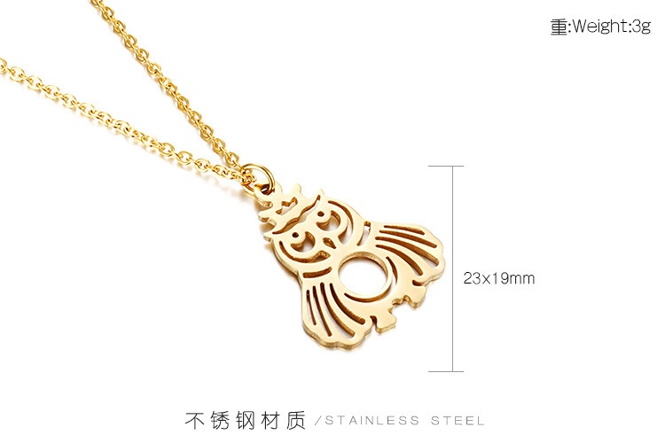 Titanium Steel 18K Gold Plated Simple Style Plating Animal Pendant Necklace display picture 1