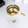 Creative Nordic glass ashtray funnel design cap can be removed from transparent smoke ash tank office house ashtray