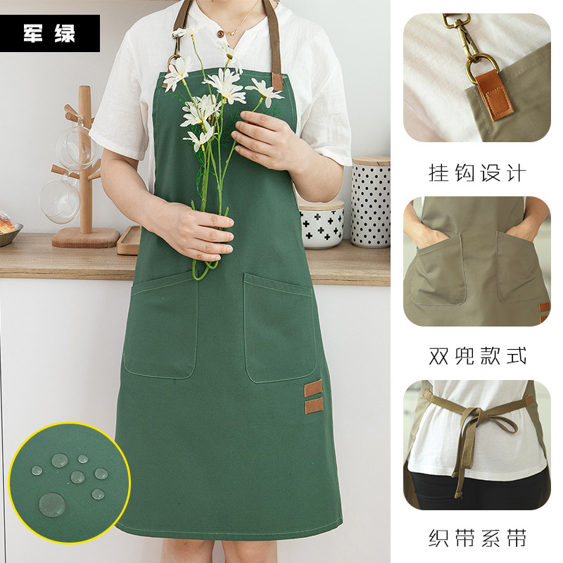 Delantal cocina casera lindo estilo japonés impermeable a prueba de aceite imprimible ropa de trabajo abrigo de moda de estilo coreano de las mujeres para adultos