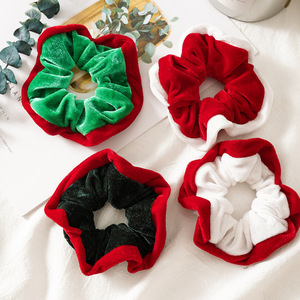 2pcs velvet Hair Accessories scrunchies Hair Rope  scrunchies flannelette Christmas escherichia coil in Europe and the contracted head band headdress