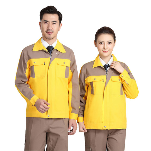 Pure Cotton Protective Workwear Set for Men, Spring and Autumn Work Uniform, Stylish and Durable Welding Workwear, Machine Repair Shop Uniform, Automotive Repair Uniform