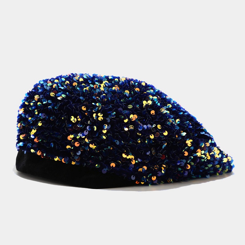 Women's Retro Lady Colorful Sequins Eaveless Beret Hat display picture 3