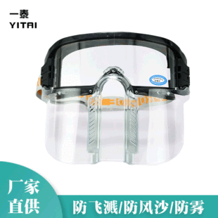 Head-mounted detachable protective eye mask anti-impact splash cutting transparent eye protection glasses anti-fog eye mask
