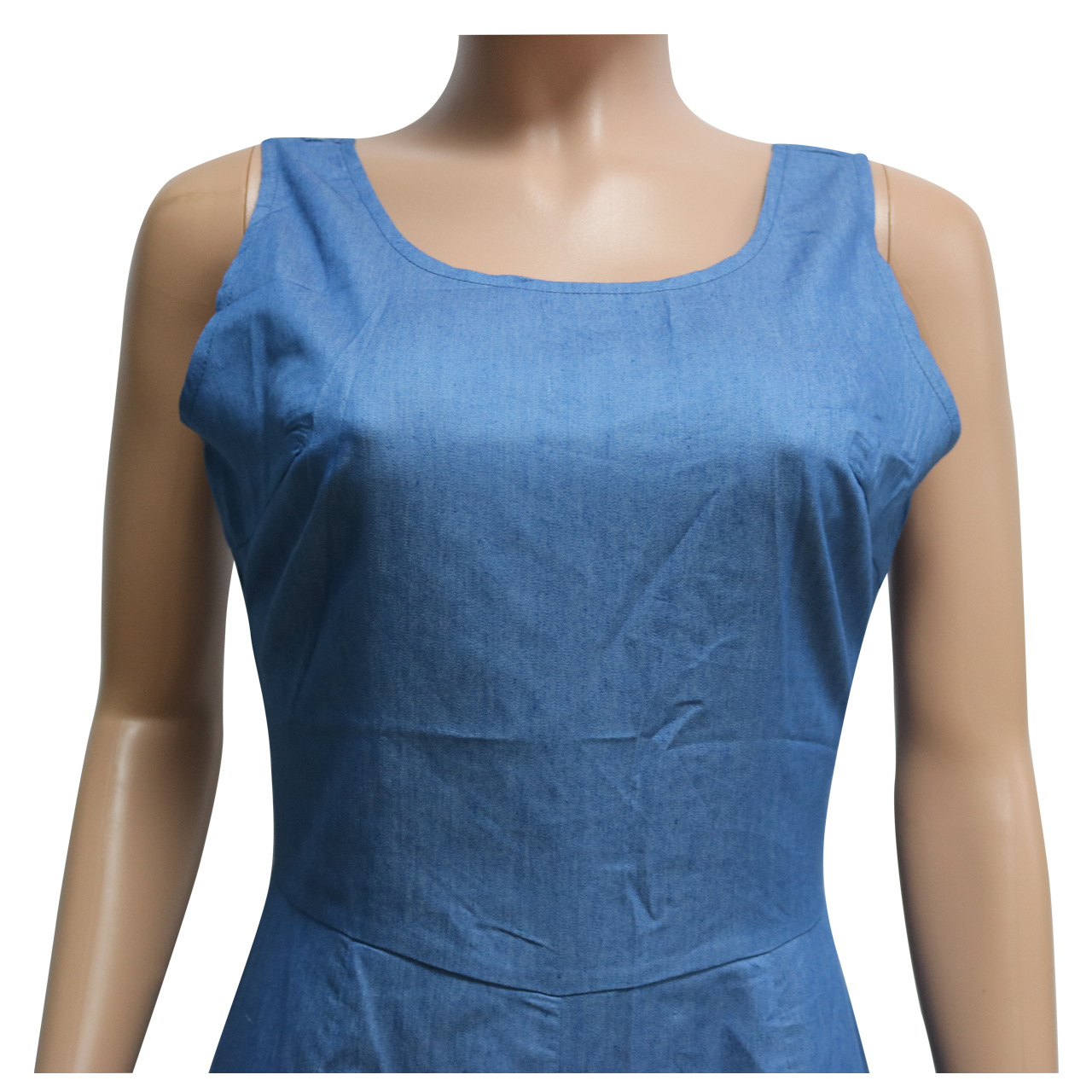 Boutique Casual Denim Solid Color Vest Backless Jumpsuit