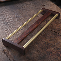 【Factory Direct Sale】Solid Wood Cup Rack Zebrawood Rosewood Brass Tea Ceremony Gongfu Cup Drainage Storage Accessories