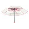 Umbrella. Fold umbrella fully automatic umbrella transparent umbrella cherry blossom transparent three -fold umbrella folding umbrella female Korean cherry blossom umbrella