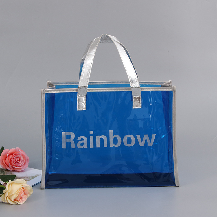 PVC袋网红塑料手提袋化妆品包装袋PVC镭射袋塑膜袋印logo