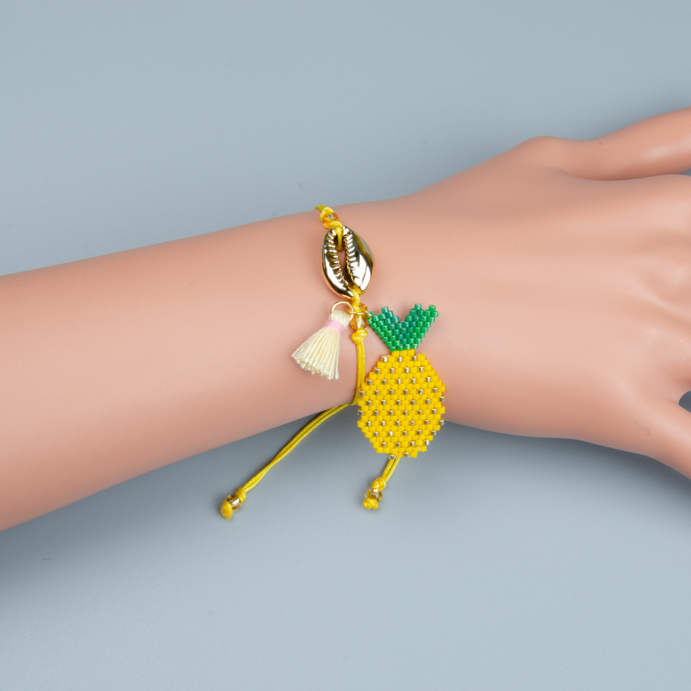 Européen Et Américain Dames Bracelet Fruits Ornement Miyuki Perle Tissé À La Main Ananas Ananas Amitié Corde display picture 6