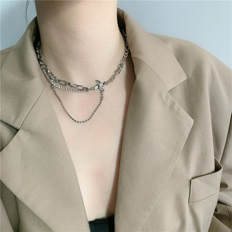 New Korean Double Metal Chain Pearl Windmill Pendant Clavicle Chain Wholesale display picture 5