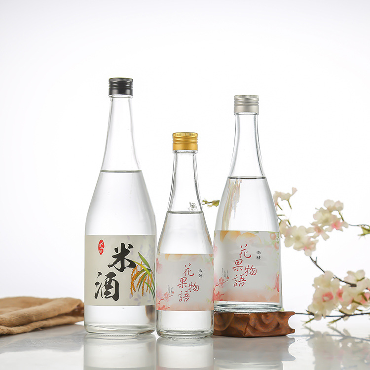 500ml白磨砂丝口酵素瓶果酒瓶玻璃瓶大肚红酒瓶饮料瓶自酿葡萄酒