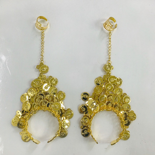 New Indian dance clothing accessories stage performance jewelry belly dance necklace earrings nose chain eyebrow pendant headdress