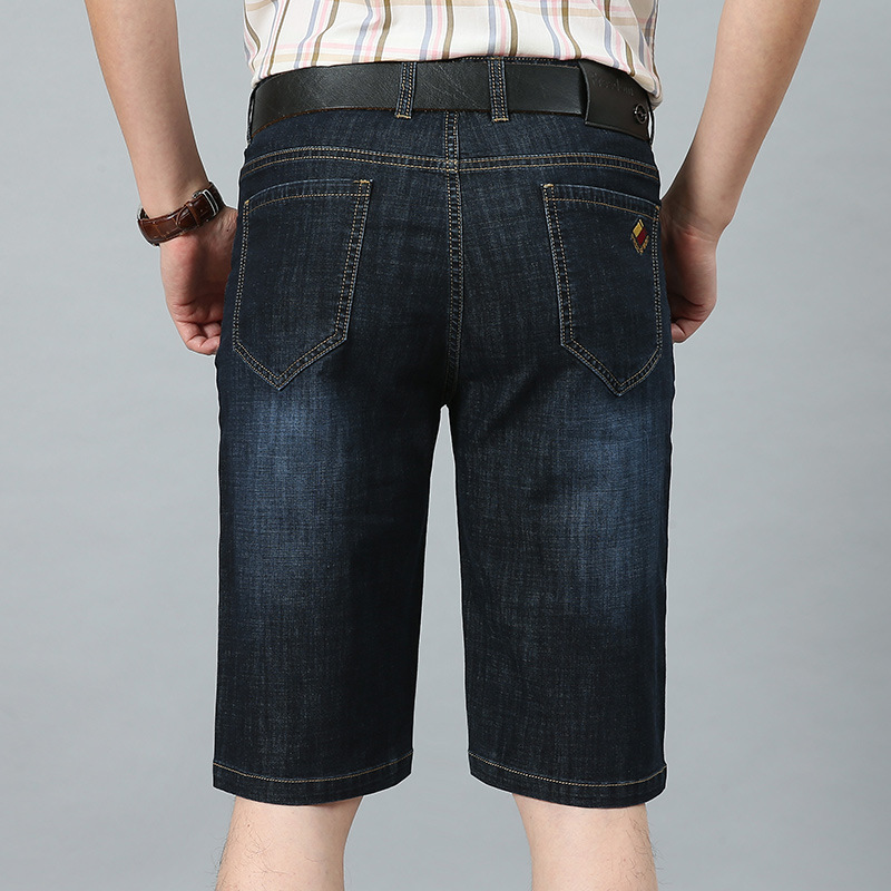 Transfronterizo al por mayor de verano Pantalones cortos de mezclilla de los hombres de negocios de los hombres guapos simples sueltos pantalones de mezclilla quinta juventud casual