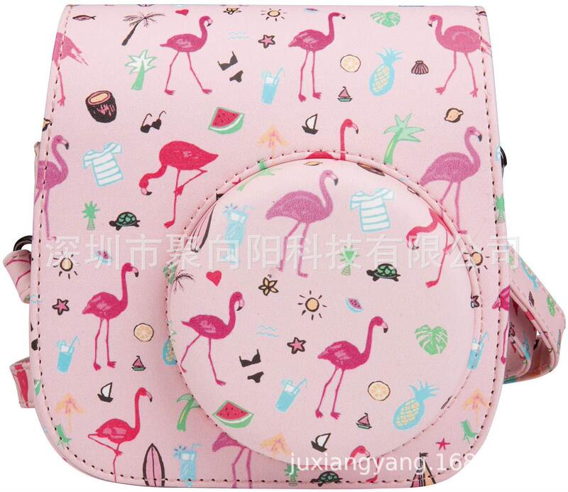Polaroid Camera mini 11/9/8+8 Storage Bag Camera Bag Shoulder Strap Bag Protective Cover Flamingo Pink