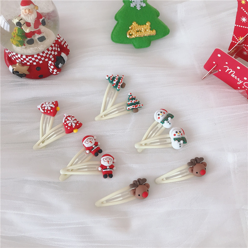 5g Weight Cartoon Style Christmas Tree Santa Claus Soft Glue Hair Clip 1 Piece