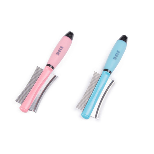 Factory wholesale Dele double row hair removal comb pet hair removal comb stainless steel knife pet brush comb hair beauty care