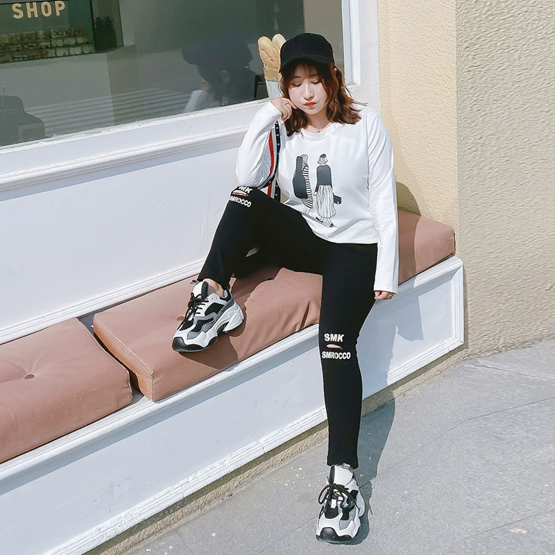 Полный-жир частной связи печатных леггинсы с увеличенными отверстиями и леггинсы 6955