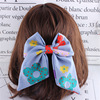 Capacious cloth with bow, strawberry flower-shaped, fruit oil, hairgrip, hair accessory, Korean style, internet celebrity