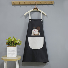 時尚家用彩棉格子圍裙韓版防污水油廚房做飯女式吊帶圍裙成人罩衣