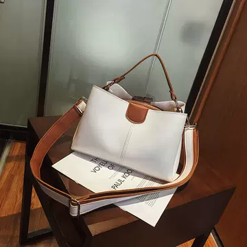 New Women's Bag Autumn and Winter Contrast Color Picture Mother Bag Handbag Single Shoulder - ShopShipShake