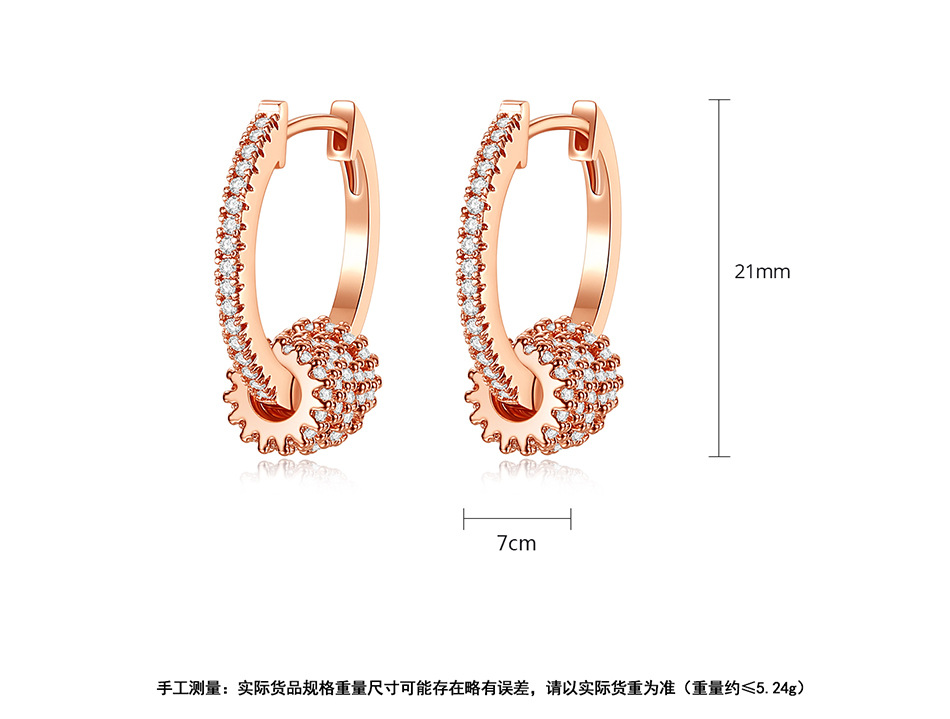 Boucles D&#39;oreilles Mode Coréenne Douce Dame Cuivre Incrusté De Zirconium Boucles D&#39;oreilles En Gros Nihaojewelry display picture 6
