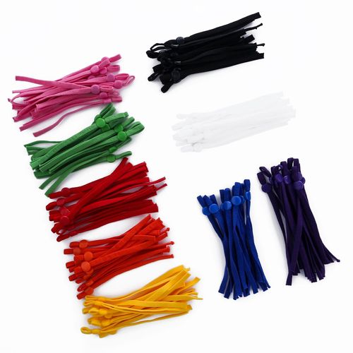 Manufacturer wholesale 5MM cross-border round elastic ear strap rope adjustable buckle black white color