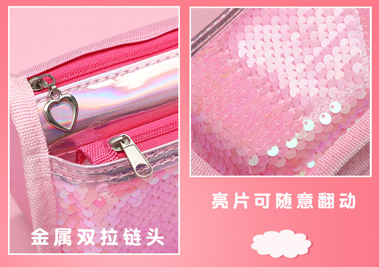 Korean minimalist canvas unicorn pencil case, a girl's fresh and portable large-capacity stationery bag, student pencil case detail image 16