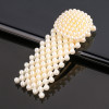 Hair accessory with bow, cute hairgrip from pearl, no hair damage, Korean style, simple and elegant design