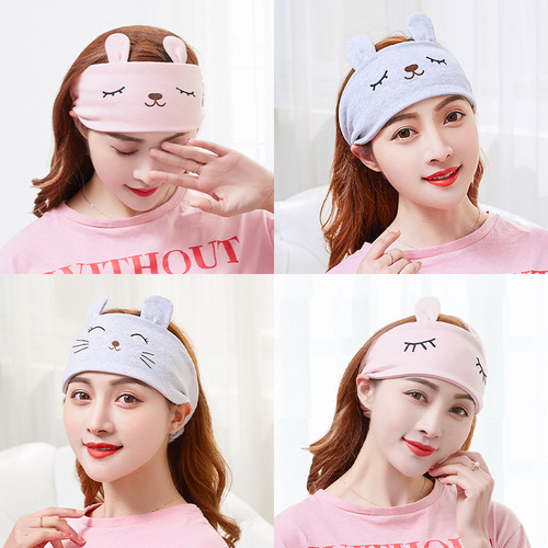 Embroidered hair tie face wash makeup hair tie yoga exercise hair tie windproof postpartum headscarf