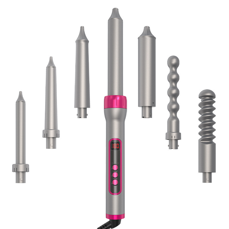 跨境新新品电卷发棒可拆换管大卷梨花头波浪卷卷发器蛋卷头烫发器