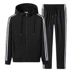Source pure cotton sports suit for men, autumn and winter new couple set with handsome clothes, large size casual two-piece set