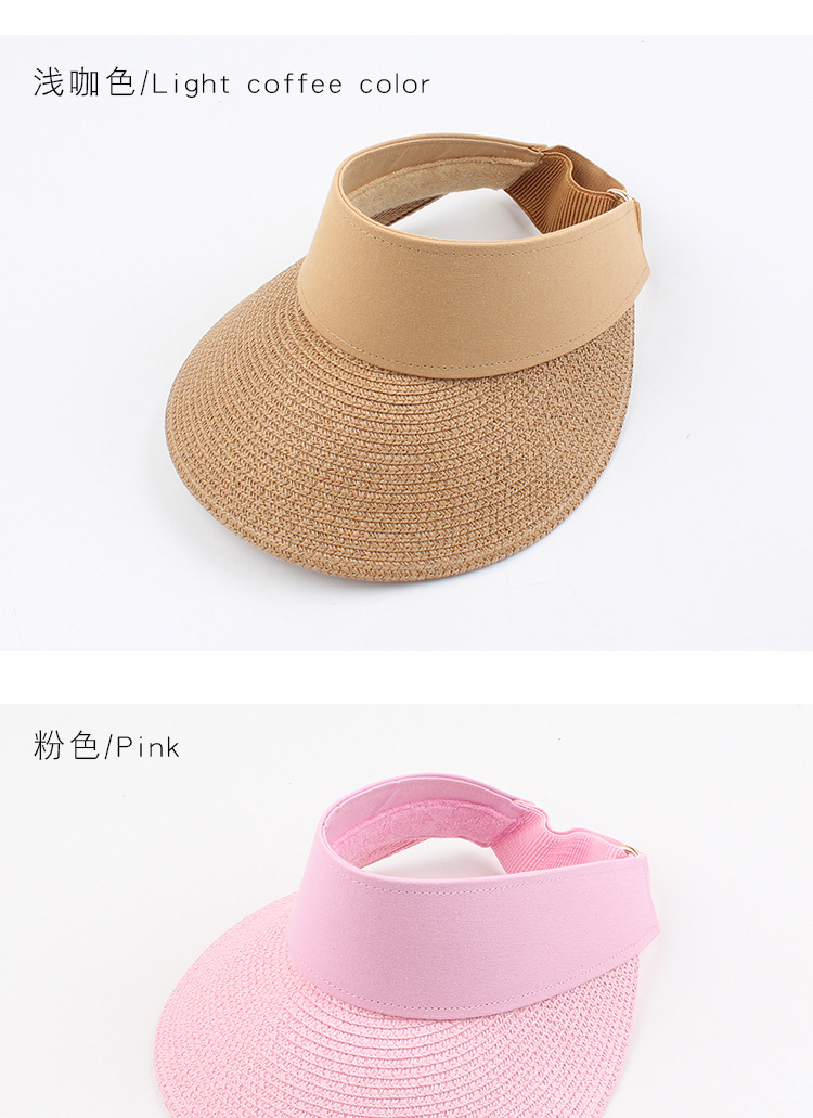 Empty Top Hat Summer Outdoor Cycling Sunscreen Sun Hat Korean Fashion Wild Straw Sun Hat Holiday Beach Straw Hat Wholesale Nihaojewelry display picture 6