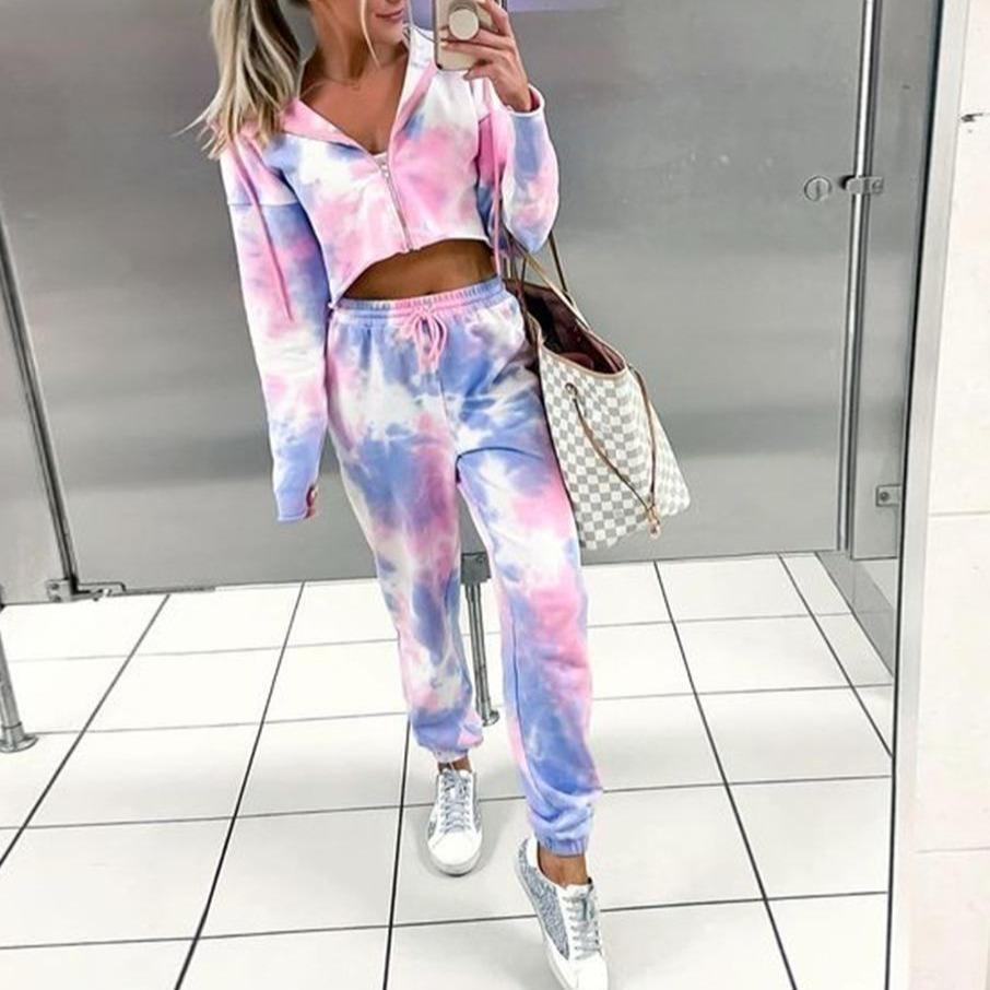 Spring and summer 2020 new European and American home clothes leisure two-piece women's summer Amazon long sleeve pants home set