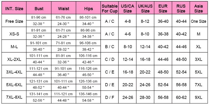 情趣通用尺码表