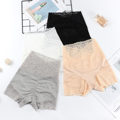 New high-waisted tummy-tightening waist safety pants without underwear for large size women anti-exposure lace can be worn outside leggings