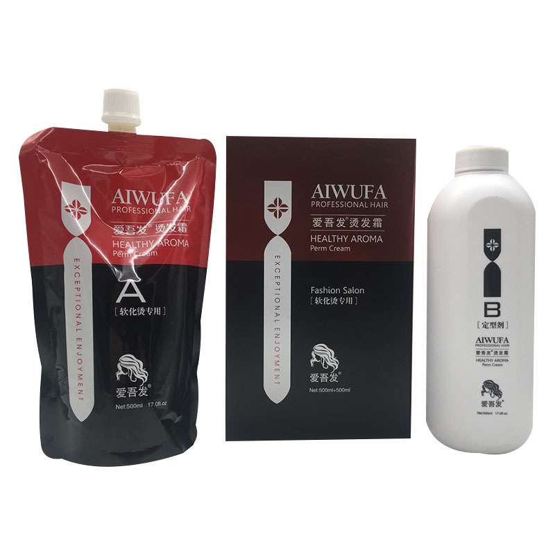 上海爱吾发烫发霜软化烫免打理热烫陶瓷烫卷直两用烫发剂水