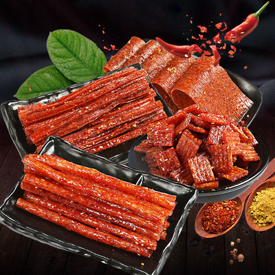 食为先网红辣条125克手工辣棒面筋豆制品素肉麻辣休闲零食批发|ms