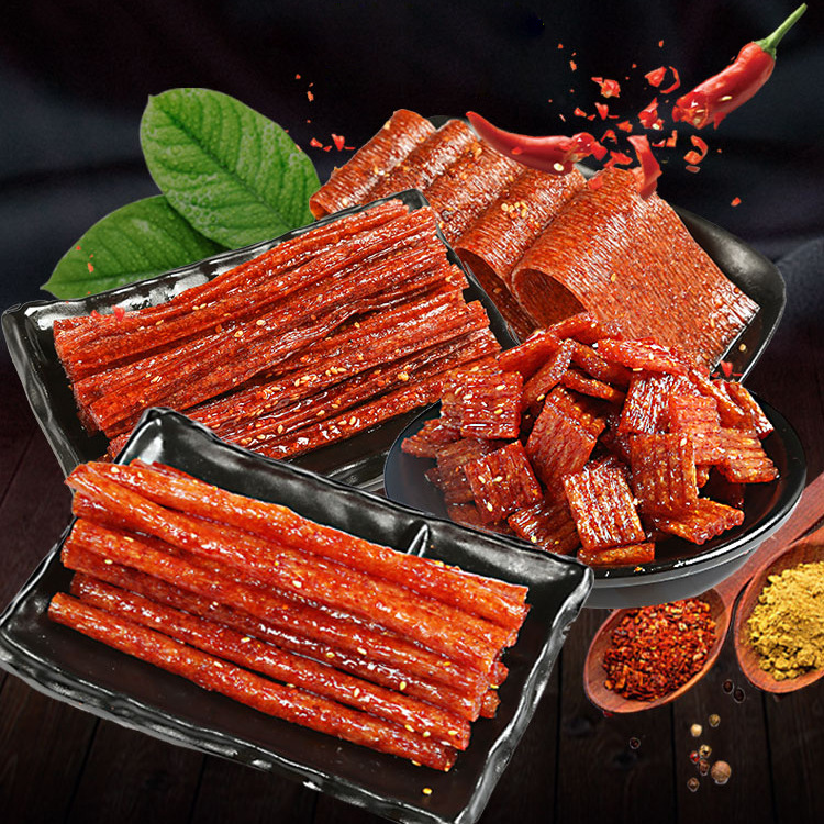 食为先网红辣条125克手工辣棒面筋豆制品素肉麻辣休闲零食批发|ms