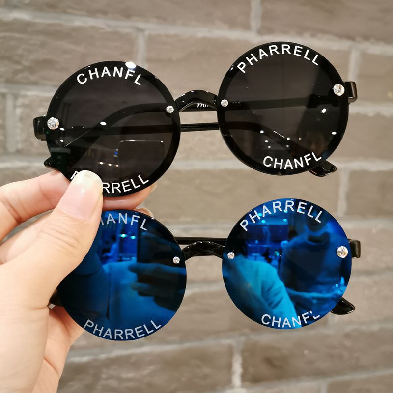 Alphabet Children's Sunglasses 2020 New Style Glasses Fashionable Round Frame Baby Boy Girl Cool Shit Sunglasses