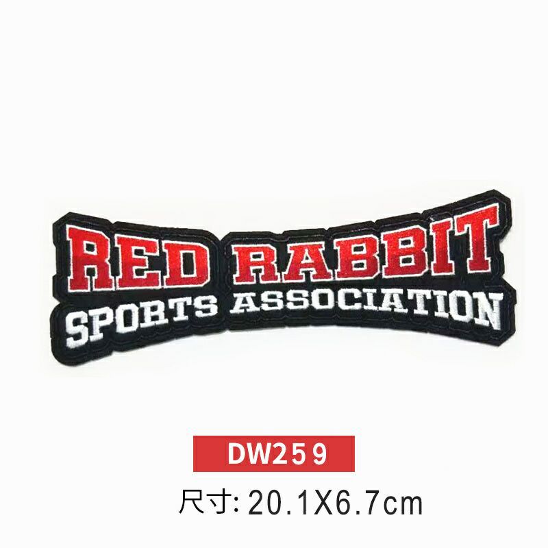 AliExpress insignia parche bordado pegatinas de tela bordado negro blanco rojo Inglés pegatinas de tela Inglés letras rectangulares