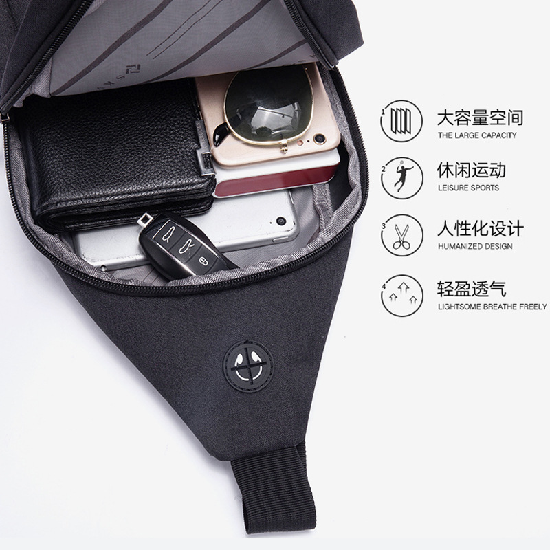 胸包男士时尚潮款斜挎包帆布轻巧休闲外贸男包防盗小背包单肩包