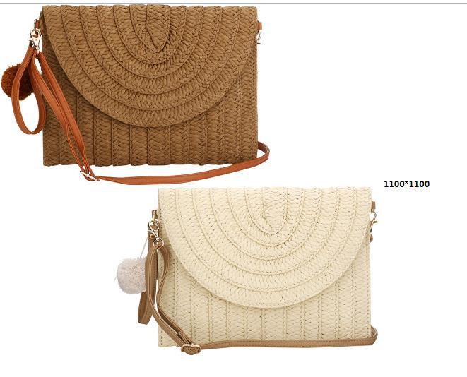 Straw Solid Color Square Weave Evening Bags display picture 2