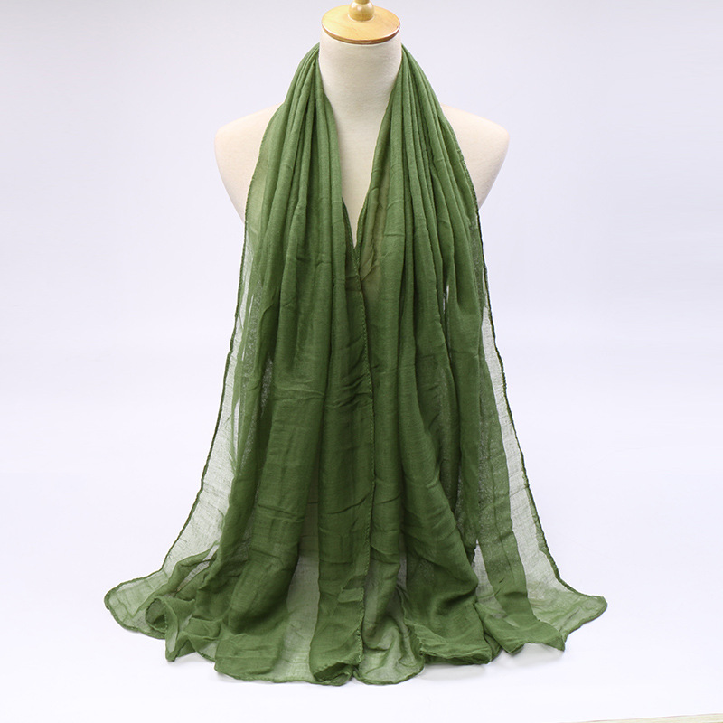 Frau Einfacher Stil Einfarbig Bali Garn Nähen Baumwolle Leinen Schals display picture 30