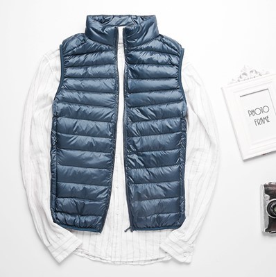 Suministro transfronterizo Nueva chaqueta de abajo chaleco ligero cuello de pie slim fit Plus tamaño de los hombres Chaleco corto de fábrica al por mayor