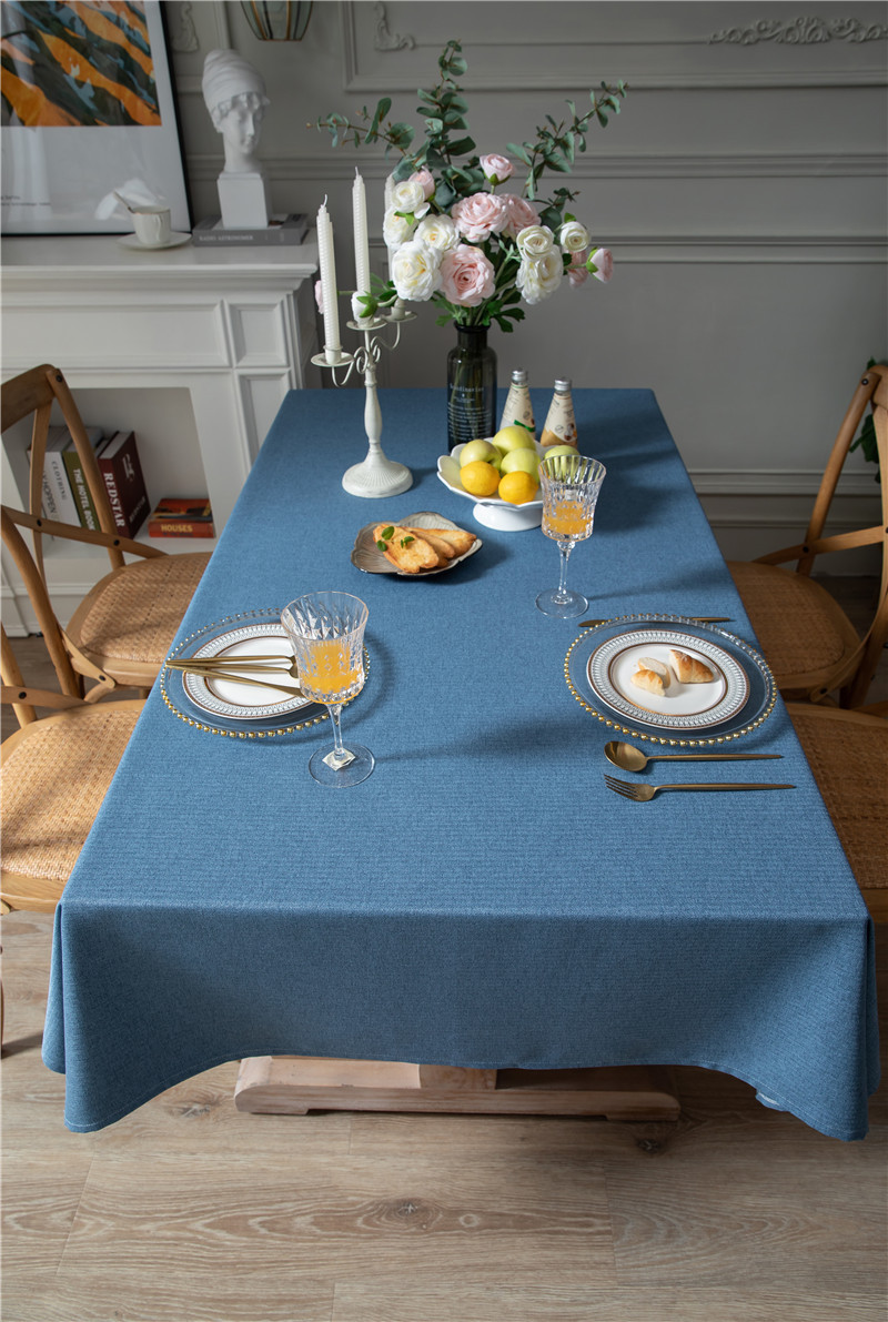 Thickened Polyester-cotton Cotton-linen Modern Simple Solid Color Rectangular Coffee Table Cloth, Dining_voghion.com