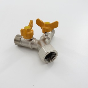 Y-Type Union Three-Way Angle Valve Ball Valve Union Switch One Inlet Two Outlet Angle Valve Triangle Valve for Household Use