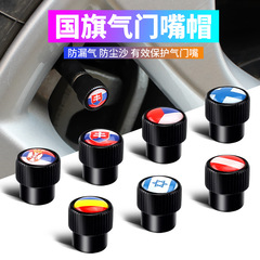 Cross-border creative round modified valve cap flag car tire decoration cover multi-car logo wholesale